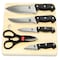 Home Basics Essentials Series 5 Piece Stainless Steel Knife Set with All Natural Wood Cutting Board KS10095 - alternate 1